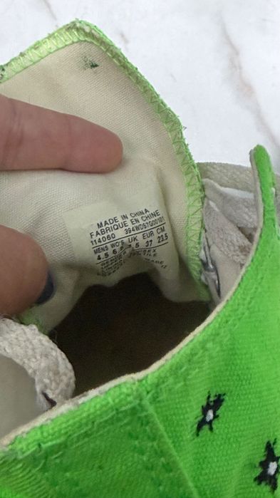 CONVERSE обувки високи зелени с рисунки