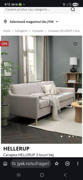Canapea JYSK 4 locuri HELLERUP NOUA/ Nefolosita