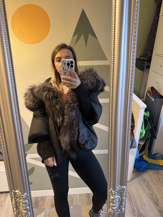 Geaca din puf cu blana naturala