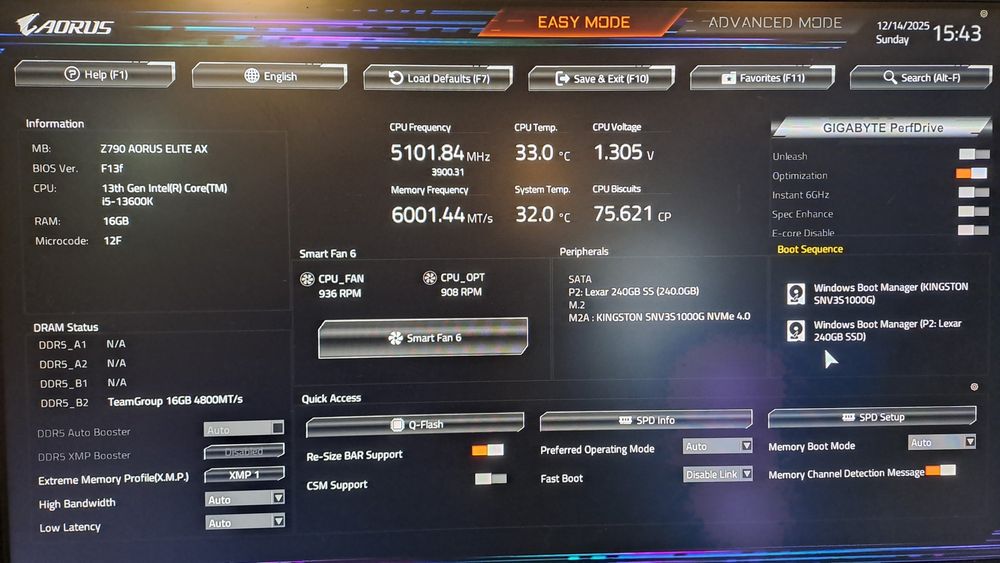 Z790 Aorus ddr5 13600k готовый кейс