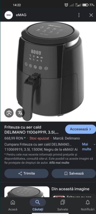 Delimano Air Fryer Deluxe Noir (Friteuza)