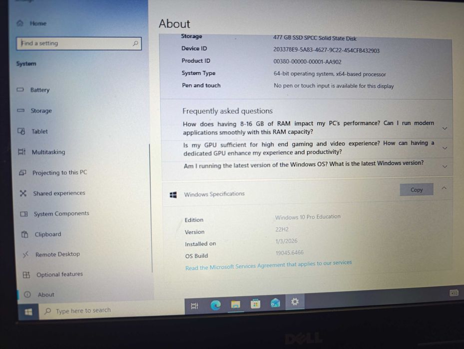 DELL Latitude дисплеи 13,8 инча отлична батерия 500GB SSD 8GB RAM