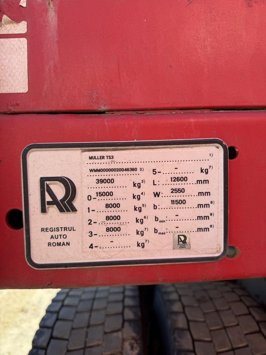 Vand semiremorca trailer 3 axe MULLER