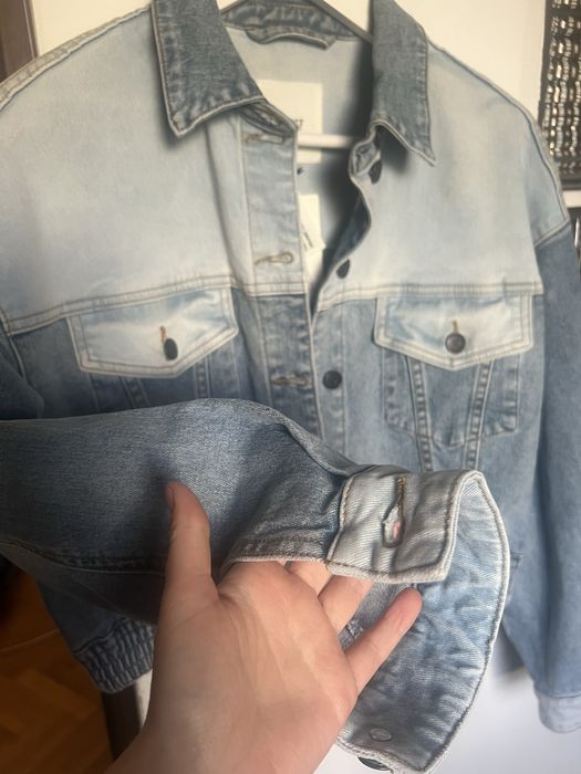 Geaca de blugi crop OBJECT denim mărimea S premium 80’s model