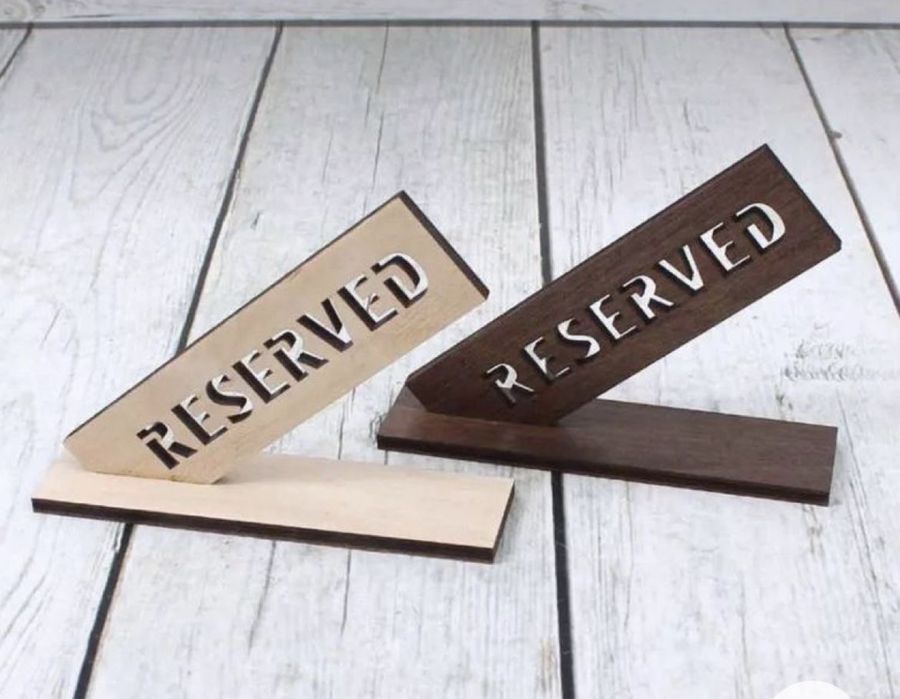 Номерки и таблички резерва для стола
