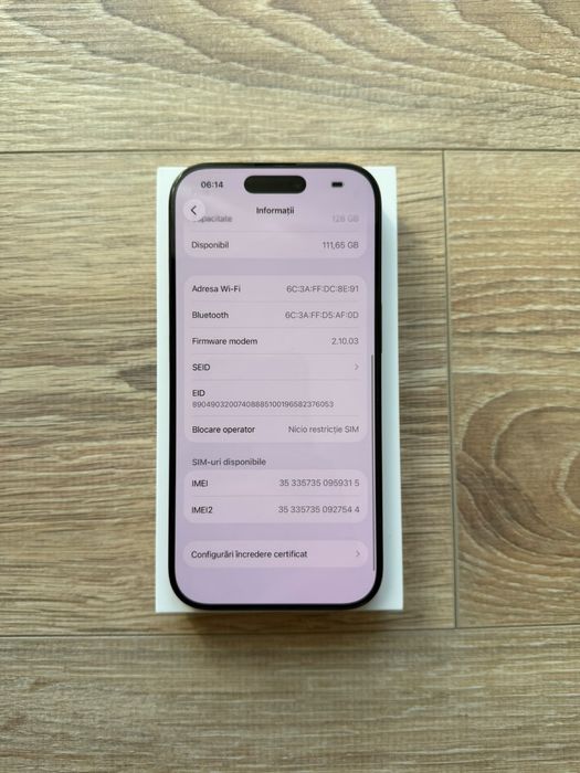 Iphone 16 PRO, 128gb, bat.88% - negru