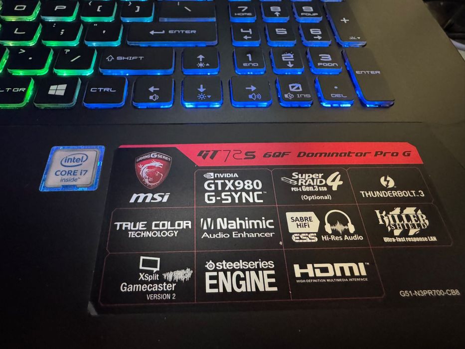 Laptop gaming msi  gt72s 6qf dominator pro g