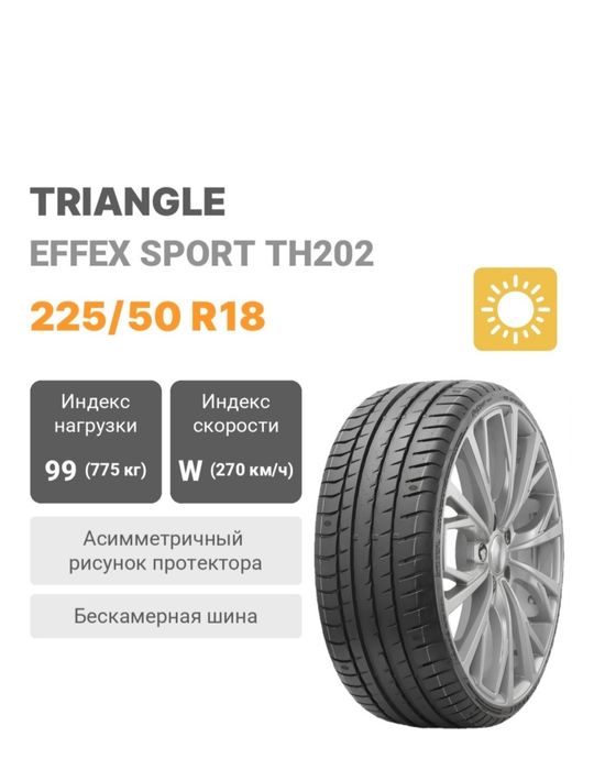Летние шины Triangle 225/50/18