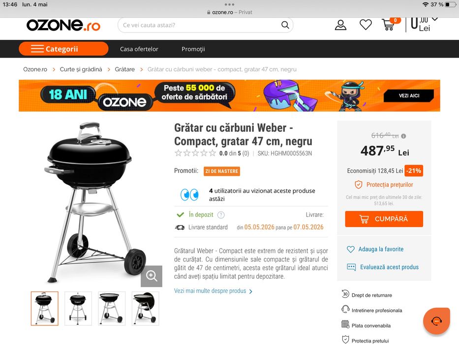Gratar carbuni weber