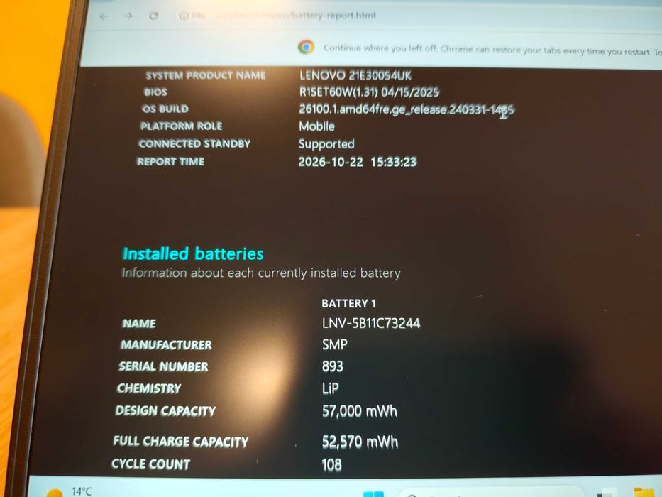 Lenovo Thinkpad E14 gen 4, 16GB DDR4 RAM, 256GB SSD, Intel Core i5-1235U
