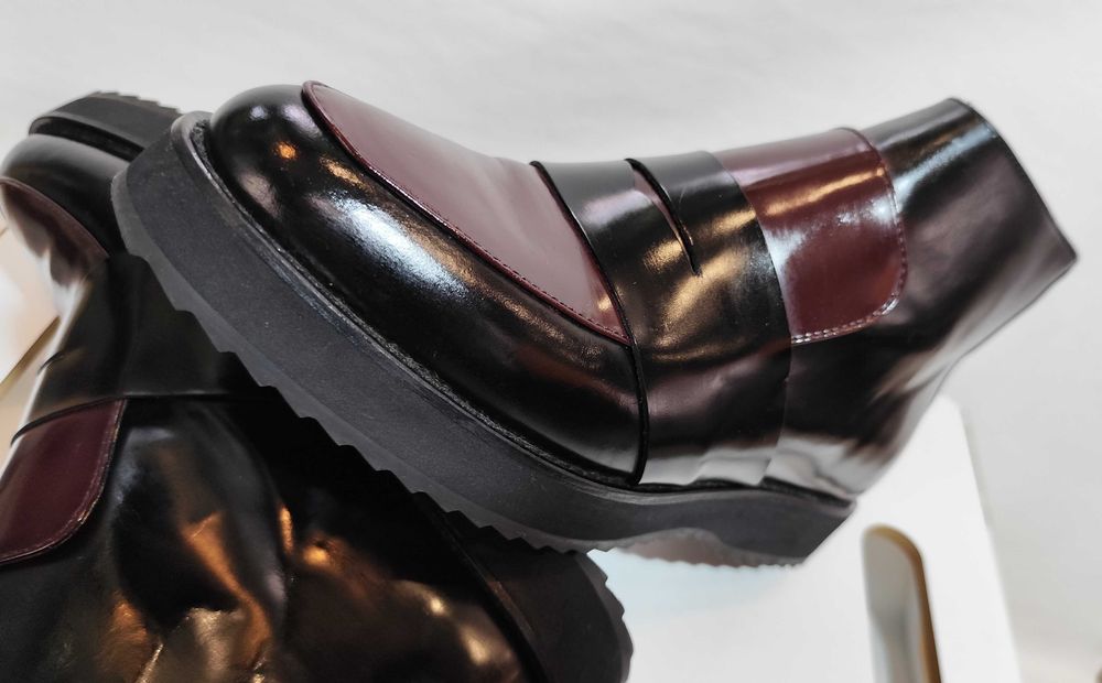 Ghete zip botine 40 penny Bimka & Lola piele naturala lustruita