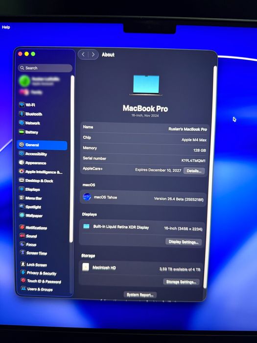 Apple MacBook Pro 16'' M4 MAX, 128GB, 4TB, Space Black, LLA(US)