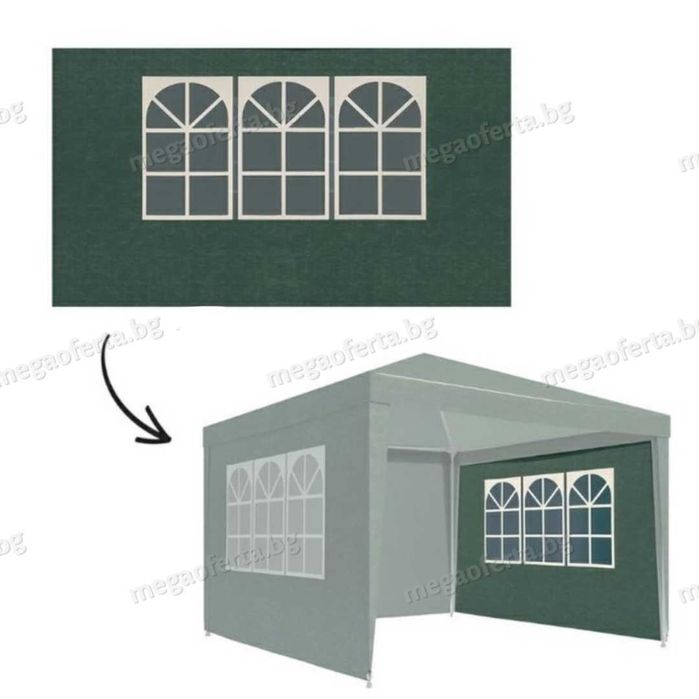 Страници с прозорци 9м. за шатра, завеса за шатра хармоника