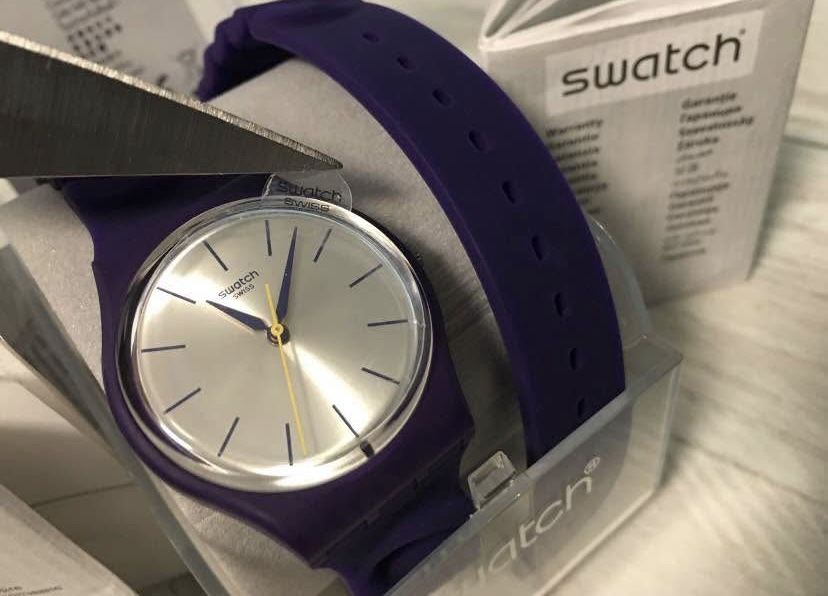 Ceas dama SWATCH nou, GV127, mov, rezistent la apa