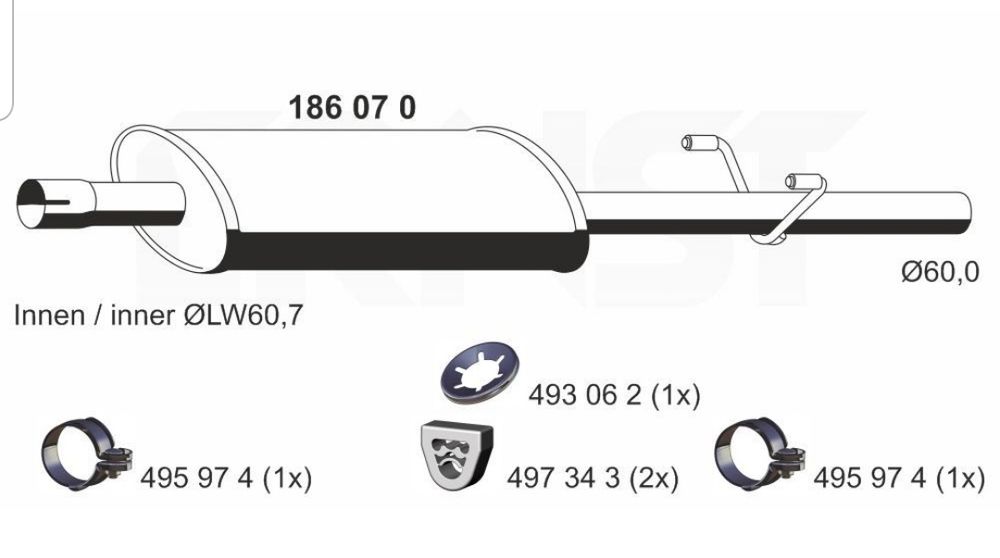 Toba eșapament Volkswagen LT 1996 - 2006 Tobă intermediară PRODUS NOU