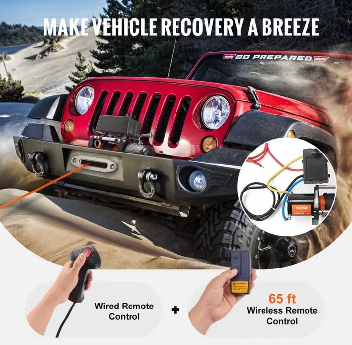 Troliu 6.000 LBS 12V – Cablu Oțel sau Sintetic, Nou cu Garanție