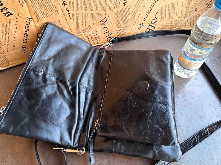 дамска чанта,черна кожена чантичка-естествена кожа,малка