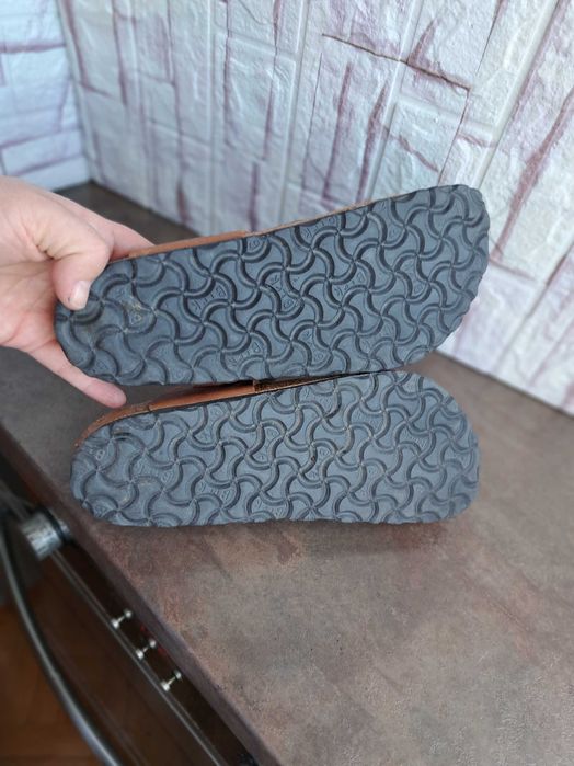 дамски чехли,Birkenstock,летни отворени обувки,кафяви кожени чехли,Нови!