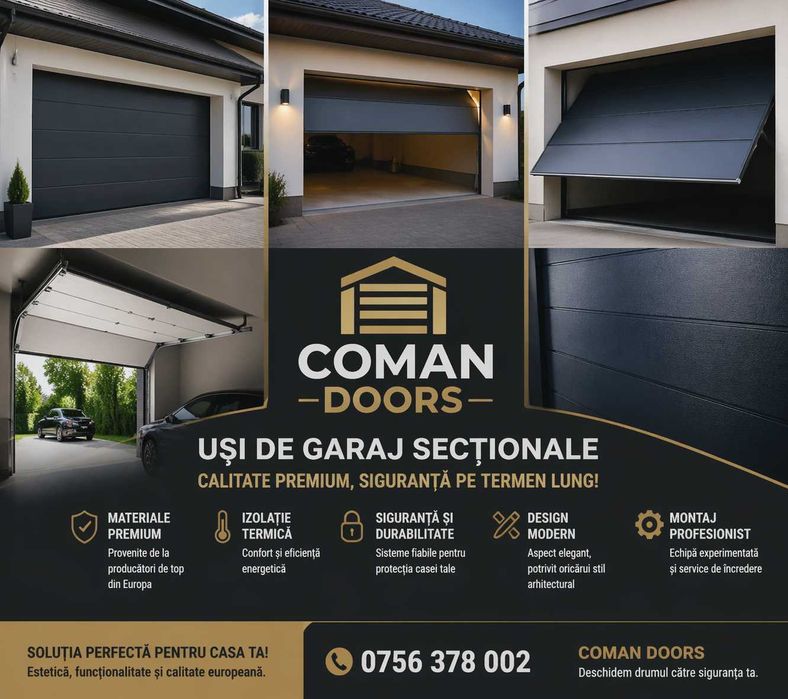 Uși garaj sectionale izolate termic – producător + montaj rapid | ofertă personalizată