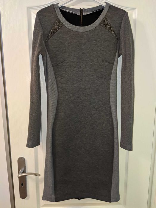 Дамска елегантна сива рокля