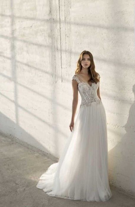 Rochie de mireasa Ella/ Le Papillon by Modeca, 36/S + 2 bucati voal