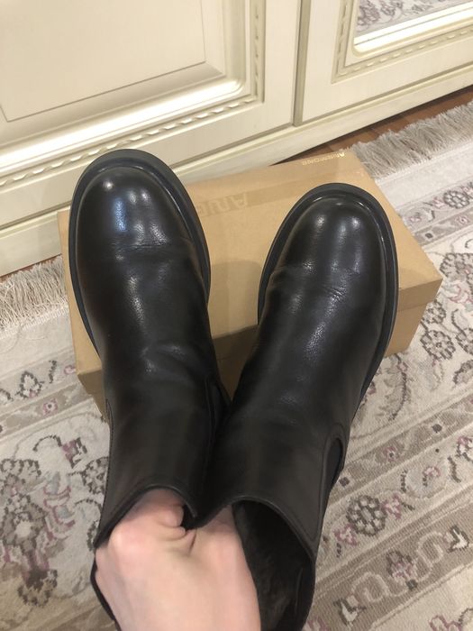 Зимние челси кожанные