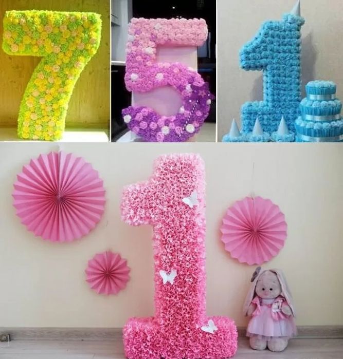 Цифра из бумаги и картона