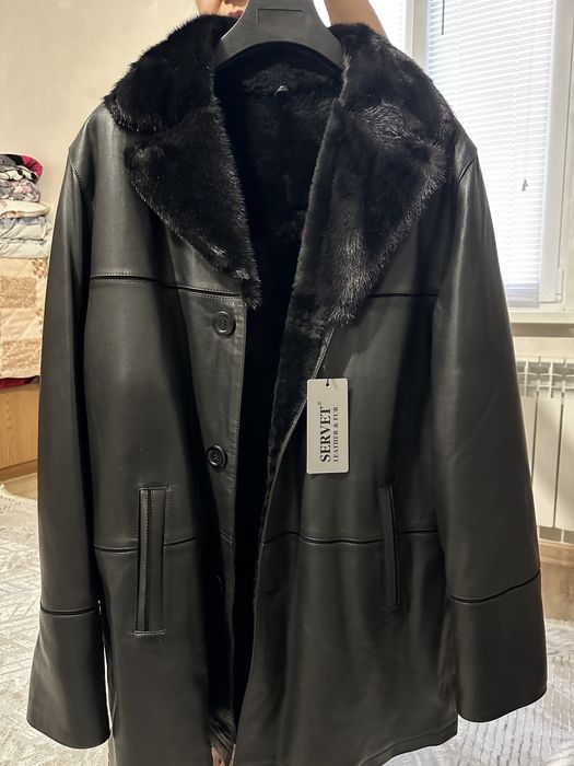 Кожный куртка жагасы норка.