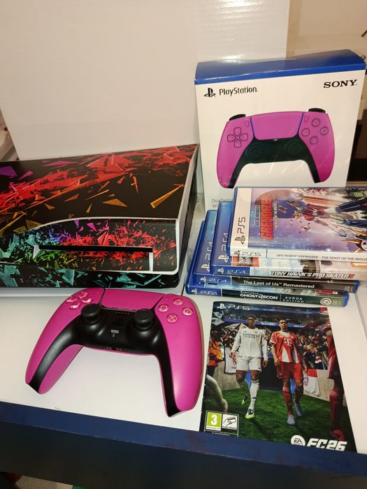 PLAYSTATION 5 cu DISK + 5 Jocuri FC26 + 1 controller ROZ DUAL SENSE