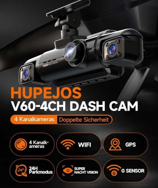 HUPEJOS Dashcam Car 360 Degrees