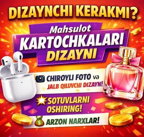 Mahsulot kartochkalari dizayni