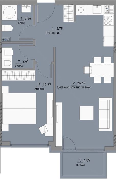 Двустаен апартамент с отлична локация! ж.к. Малинова долина!
