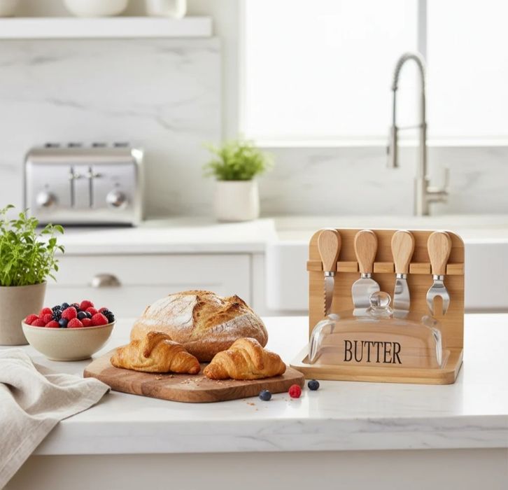 Saryog' idish nabor 4 ta pichoqli Маслёнка набор с 4 ножами