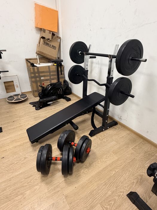 Pachet sala acasa Banca+Haltera+Bara Z+Gantere reglabile noi Germany