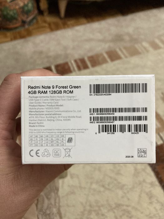 Redmi note 9 forest green 128GB