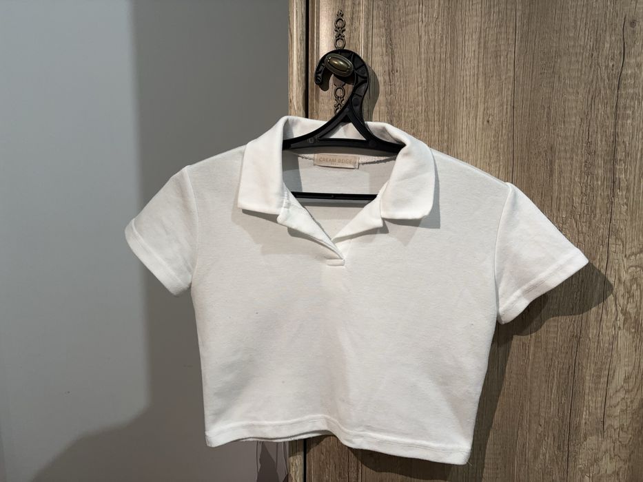 Поло топ размер S белого цвета