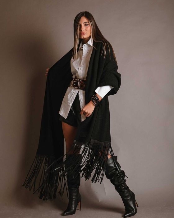 Capa / sal negru gros superb office calduros