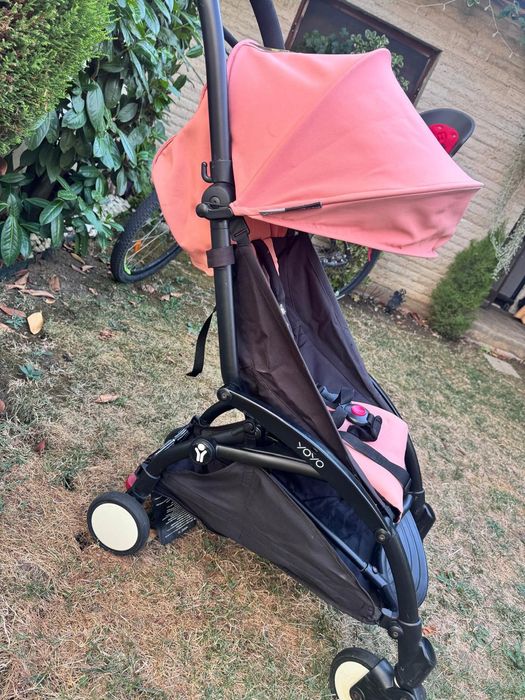 Cărucior Babyzen YOYO (Roz/Scurt/Pliabil) + Scaun Bicicletă Copii Hamax