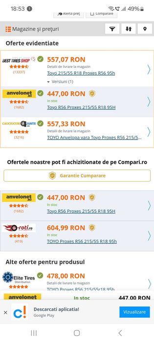 Cauciucuri 215/55 R18 95H,Vară,Toyo Tires Proxes R56