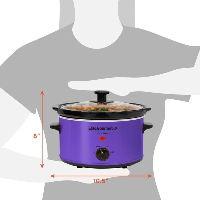 Elite Gourmet MST275XP Електрическа овална бавна готварска печка, регулируема температура, предястия сосове яхнии и дипове, 2.27 л