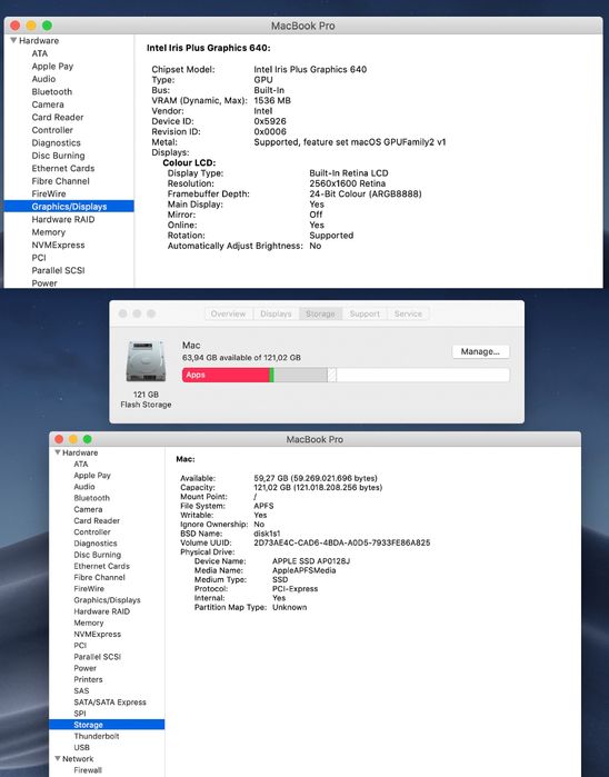 MacBook Pro 13" Model Mid 2017