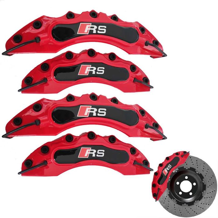 Капаци за спирачни апарати Ауди AUDI RS комплект 4 броя червени