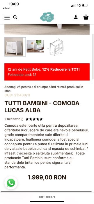 Comoda infasat / depozitare pentru bebe