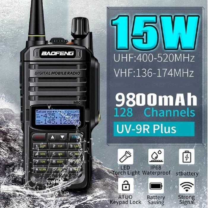 Нови 2023 BAOFENG 9R PLUS 22W 11000MAH двубандова Радиостанция Водоуст
