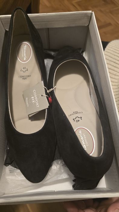 Tamaris Black Suede 40 номер