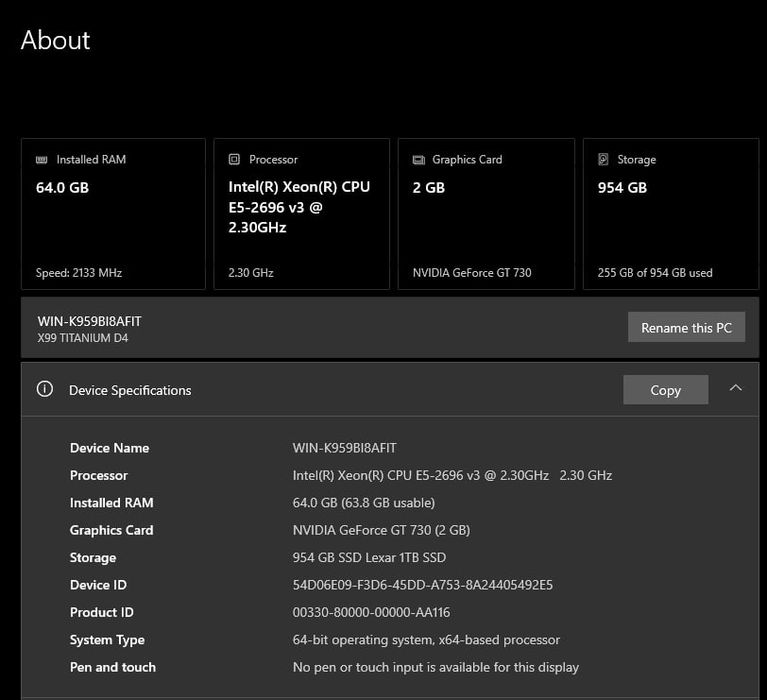 回 Processor Intel(R) Xeon(R) CPU E5-2696 v3  2.30GHz