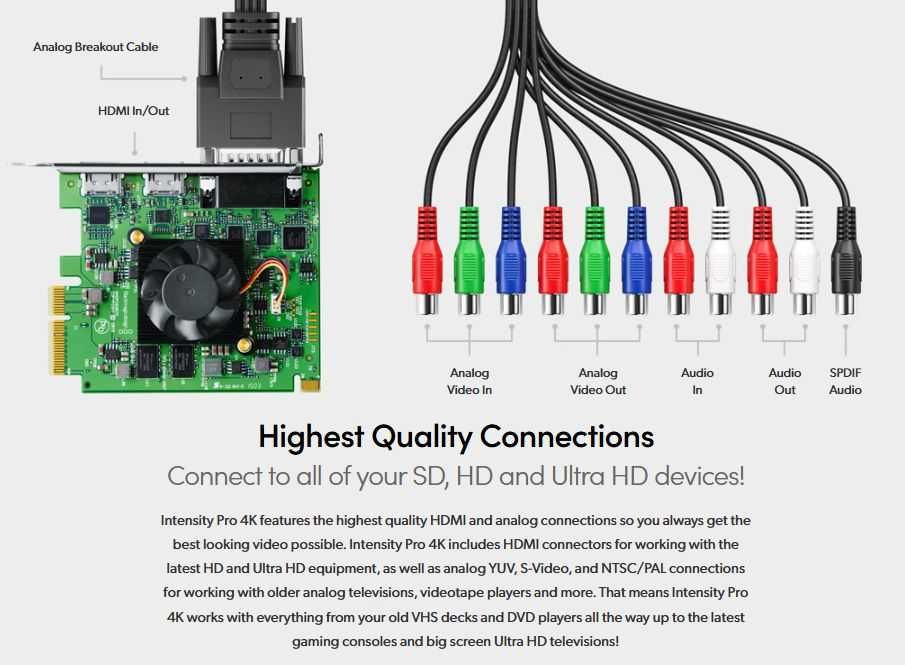 Placa Captură Universală HDMI - Blackmagic Intensity Pro 4K 10 Bit
