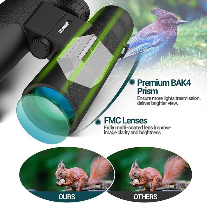 Binoclu QUNSE 12x42 cu adaptor pentru telefon,sigilat