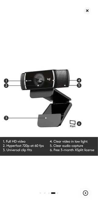 Camera web Logitech C922 HD Pro Stream HD 1080p Videochat,Gaming 60FPS