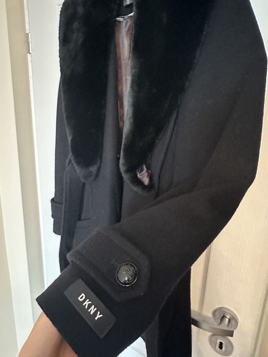 S размер DKNY палто , кожено яке с естествен пух,New Look тренч палто